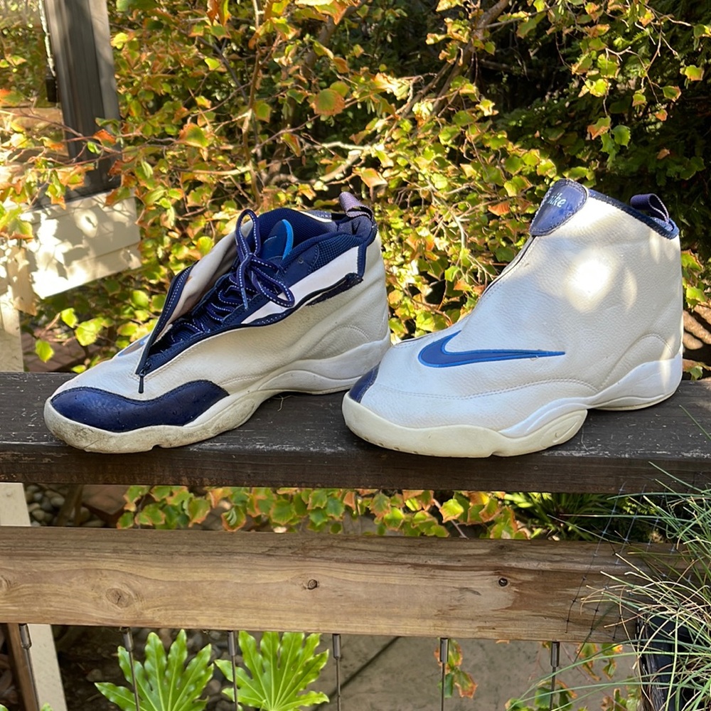 Nike Air Zoom Vintage Son Of Glove white Gary Payton Shoes Navy Blue size 12